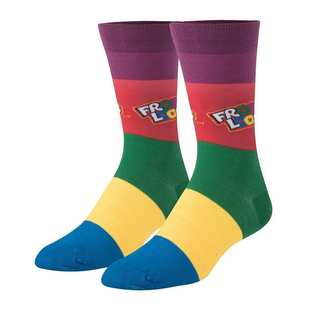 3/$20 Kelloggs Froot Loops Crew Crazy Socks Mens Womens Red Green Unique Fun